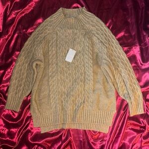 A New Day Ribbed Knit Sweater in Tan